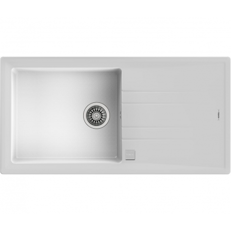 Fregadero sobre encimera TEKA STONE 60 L-TG 1C 1E V.AUTO BLANCO. 115330012. (sustituye a UNIVERSO 60 GT 1½C 1E BLANCO)