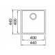 Fregadero bajo encimera TEKA SQUARE 40.40 TG  NEGRO. 115230025. (sustituye a RADEA 400.400 NEGRO METALICO)