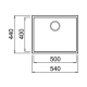 Fregadero bajo encimera TEKA SQUARE 50.40 TG  NEGRO. 115230020. (sustituye a RADEA 500.400 BLANCO)