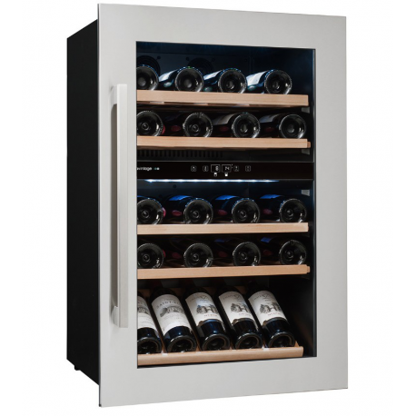 Vinoteca  AVINTAGE AVI 47XDZA ,Inox ,52 Botellas,Intregrabel en Columna,2 zonas