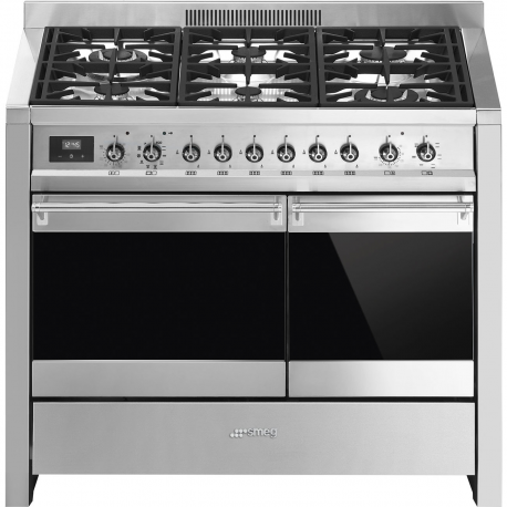 Cocina a gas SMEG A2PY-81, Más de 4 zonas, Inoxidable, Zona Gigante