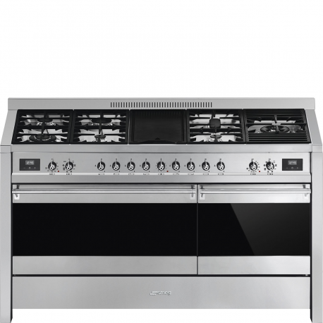 Cocina a gas SMEG A5-81, Más de 4 zonas, Inoxidable, Zona Gigante