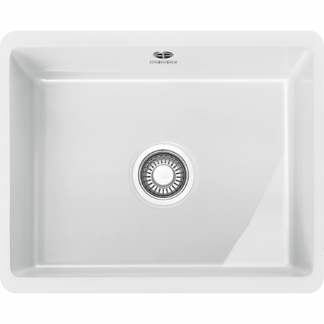 Fregadero bajo encimera FRANKE KUBUS KBK-110-50 GLACIER , Una cubeta, Blanco, acabado sintético, Para mueble de  80 cm