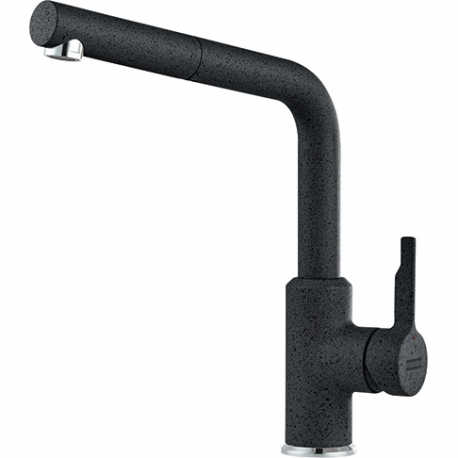 Grifo de cocina monomando caño alto+ducha GROHE Feel negro