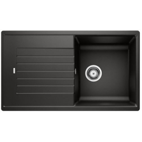 Fregadero sobre encimera BLANCO ZIA 5S BLACK 526016, Una cubeta, Negro, acabado sintético